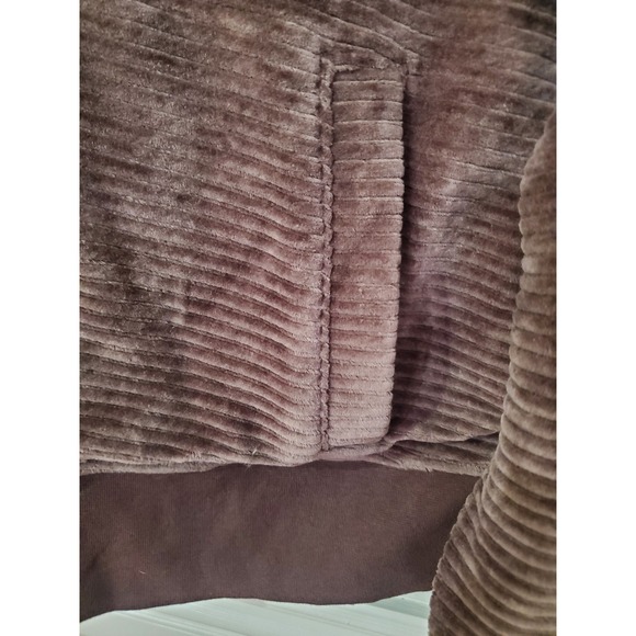 Nuuds‎ Brown Velour Zip Hoodie Jacket (Corduroy Look) Size Small - Picture 4 of 4